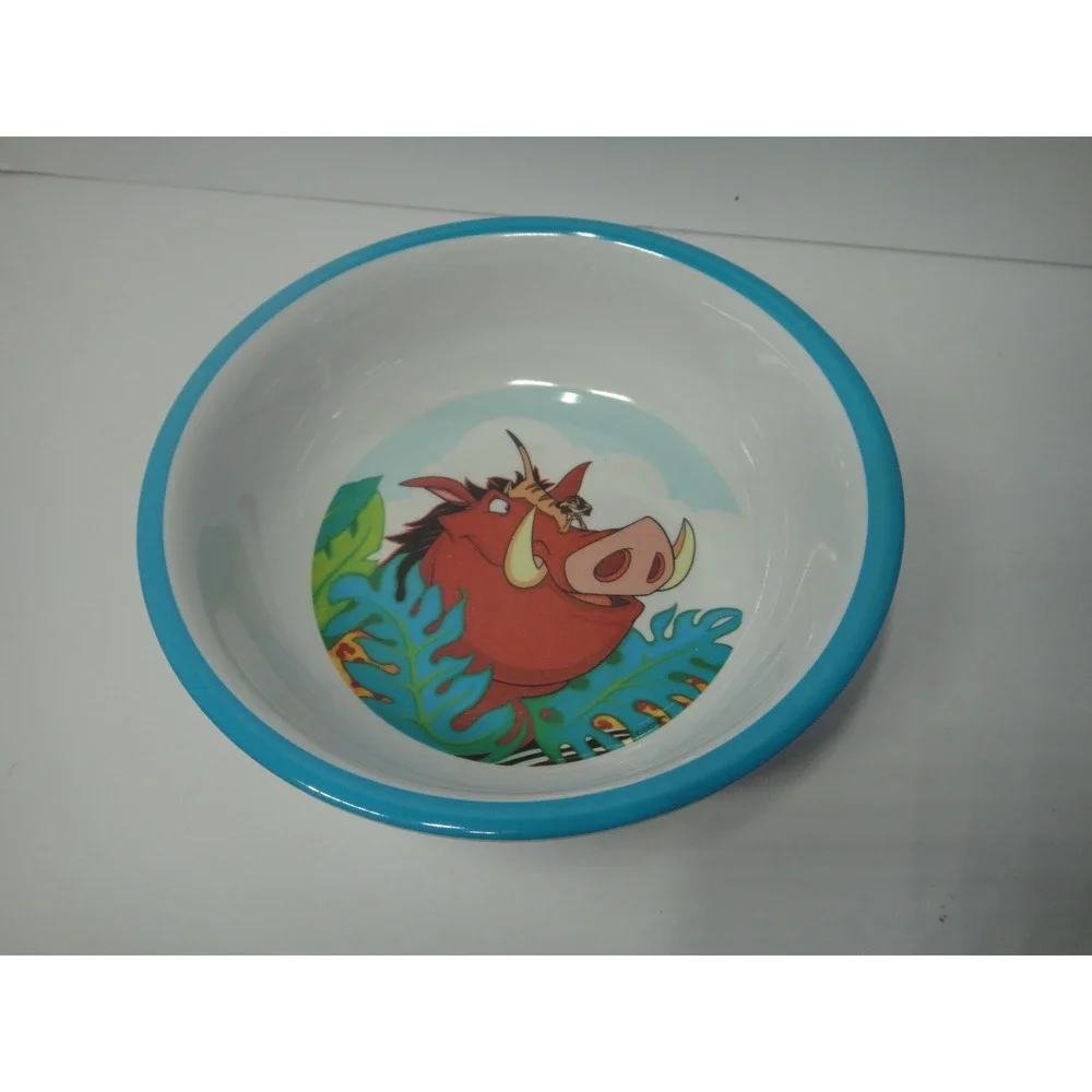 Zak Designs Disney Lion King Pumbaa Timon Melamine Bowl Blue Rim 5.5 Inch VTG